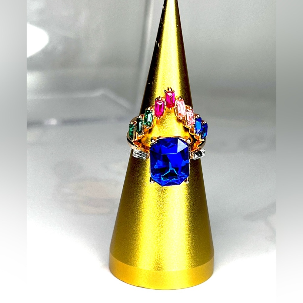 Rhinestone Ring Set Multicolor & Gold